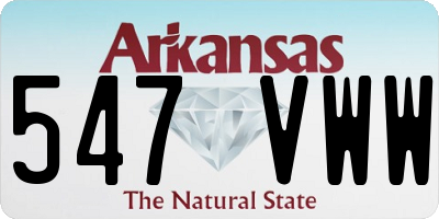 AR license plate 547VWW