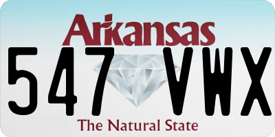 AR license plate 547VWX
