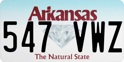 AR license plate 547VWZ