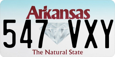 AR license plate 547VXY