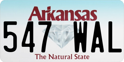 AR license plate 547WAL