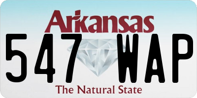 AR license plate 547WAP