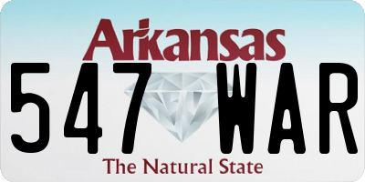 AR license plate 547WAR