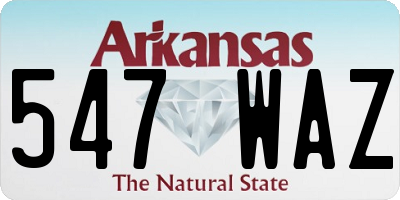 AR license plate 547WAZ