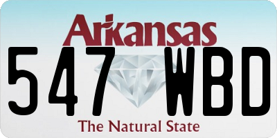 AR license plate 547WBD