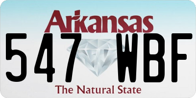 AR license plate 547WBF