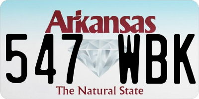 AR license plate 547WBK