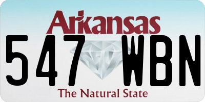 AR license plate 547WBN