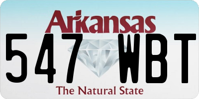 AR license plate 547WBT