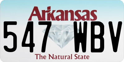 AR license plate 547WBV