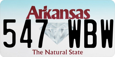 AR license plate 547WBW