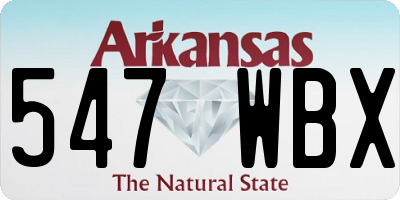 AR license plate 547WBX