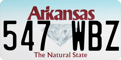 AR license plate 547WBZ