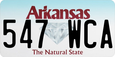 AR license plate 547WCA