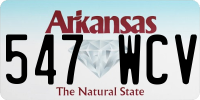 AR license plate 547WCV