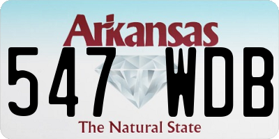 AR license plate 547WDB