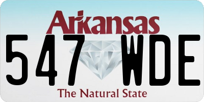AR license plate 547WDE