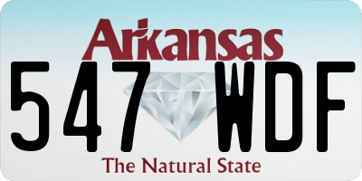 AR license plate 547WDF