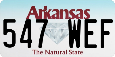 AR license plate 547WEF