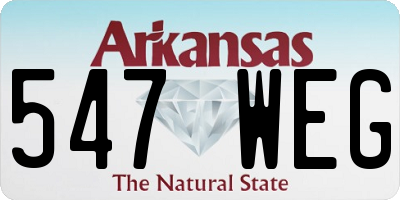 AR license plate 547WEG