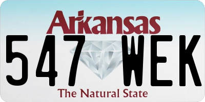 AR license plate 547WEK