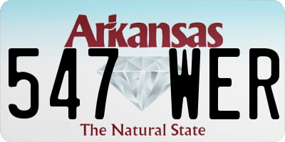 AR license plate 547WER