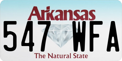 AR license plate 547WFA