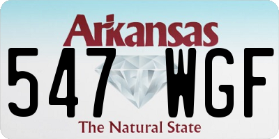 AR license plate 547WGF