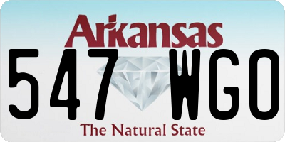 AR license plate 547WGO