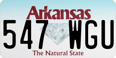 AR license plate 547WGU
