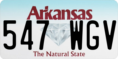 AR license plate 547WGV