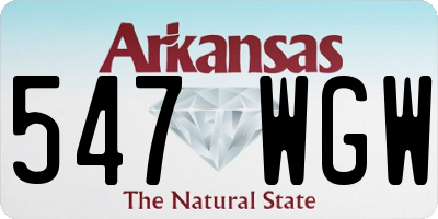 AR license plate 547WGW
