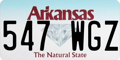 AR license plate 547WGZ