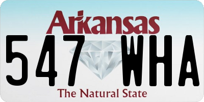 AR license plate 547WHA
