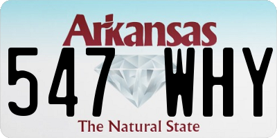AR license plate 547WHY