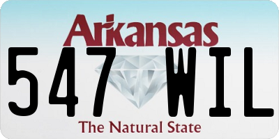 AR license plate 547WIL