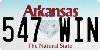 AR license plate 547WIN