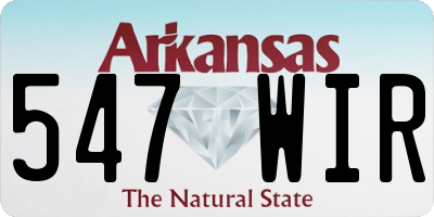 AR license plate 547WIR