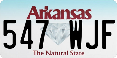 AR license plate 547WJF