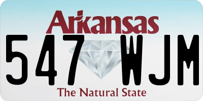 AR license plate 547WJM