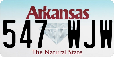 AR license plate 547WJW