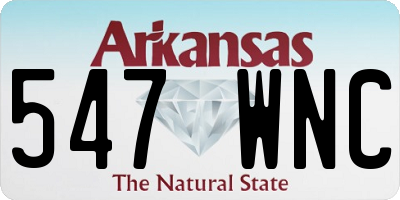 AR license plate 547WNC