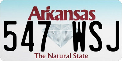 AR license plate 547WSJ