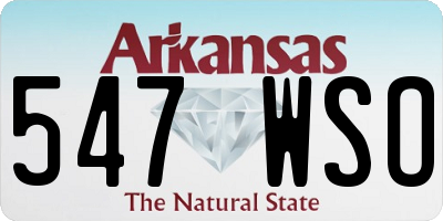 AR license plate 547WSO