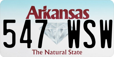 AR license plate 547WSW