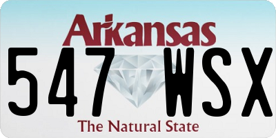 AR license plate 547WSX