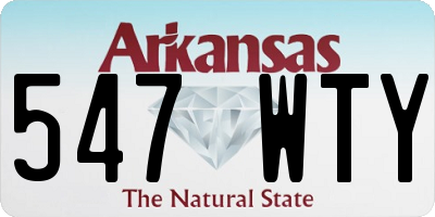 AR license plate 547WTY