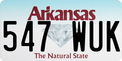 AR license plate 547WUK