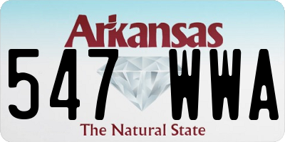 AR license plate 547WWA