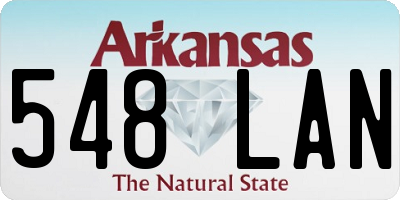 AR license plate 548LAN